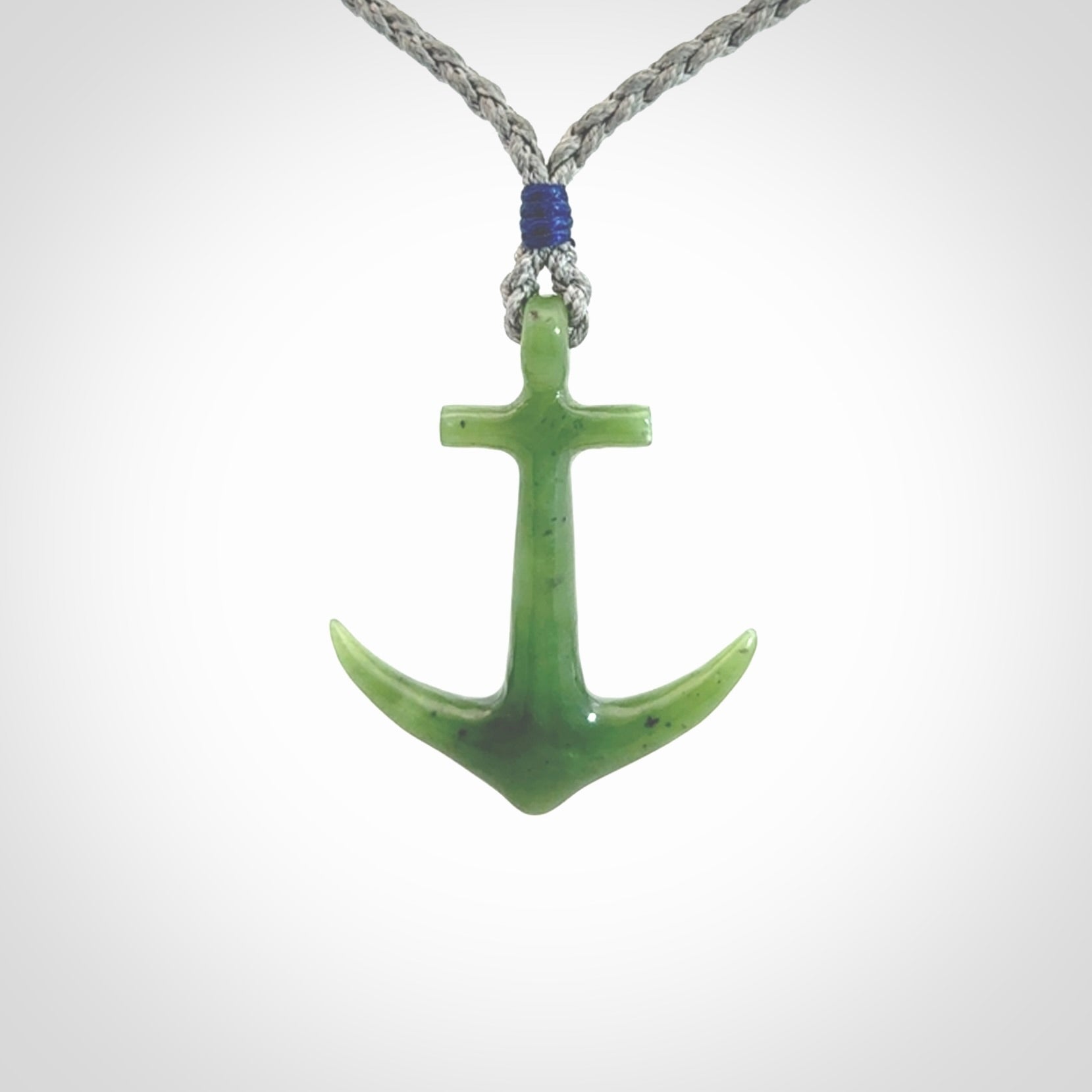 Hand carved British Columbian Jade anchor pendant