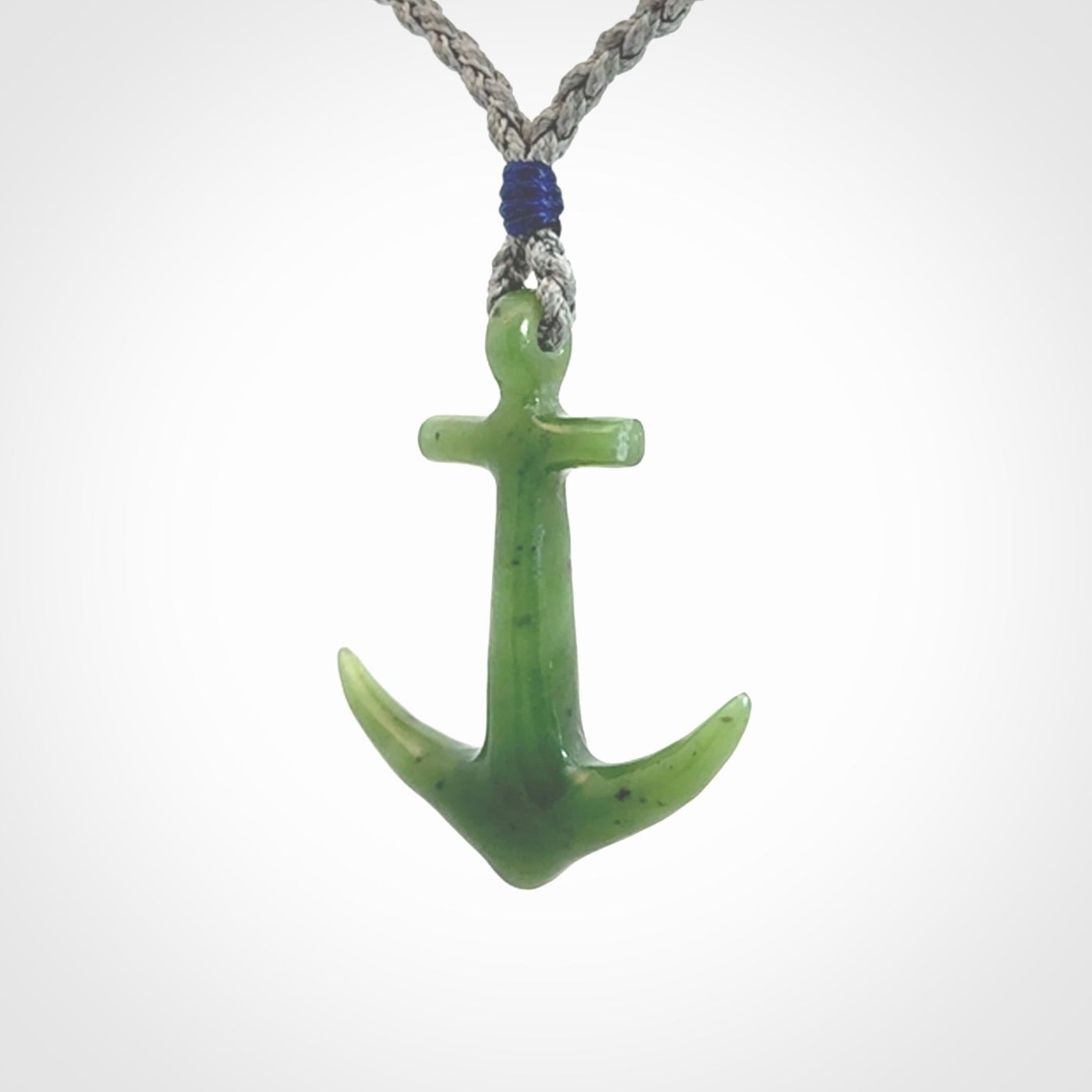 Hand carved British Columbian Jade anchor pendant