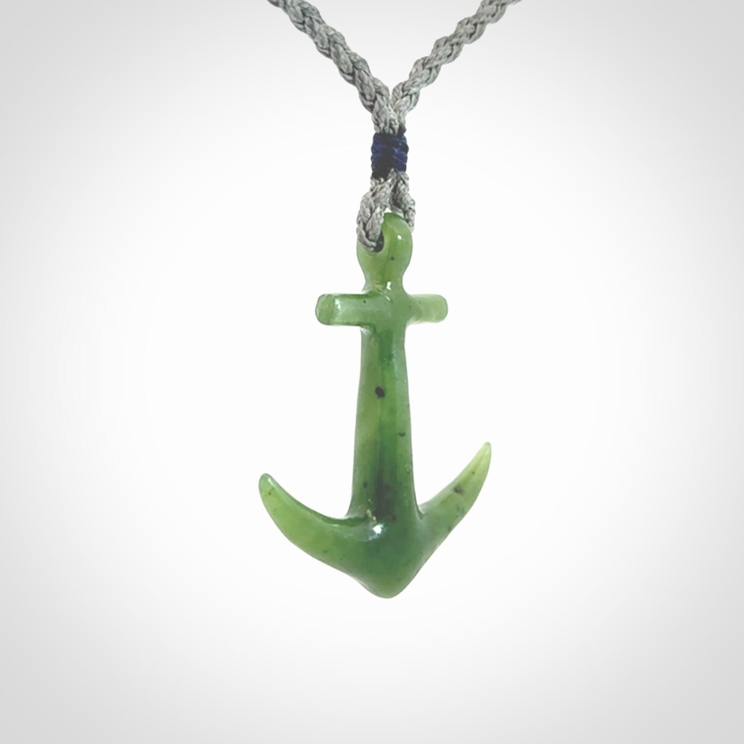 Hand carved British Columbian Jade anchor pendant