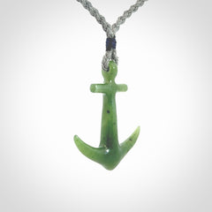 Hand carved British Columbian Jade anchor pendant