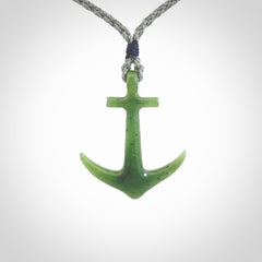 Hand carved British Columbian Jade anchor pendant