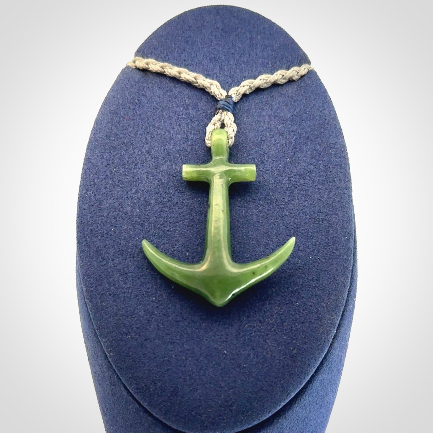 Hand carved British Columbian Jade anchor pendant