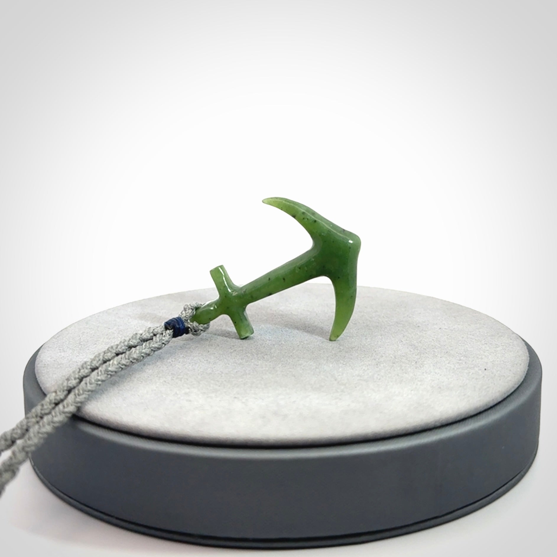 Hand carved British Columbian Jade anchor pendant