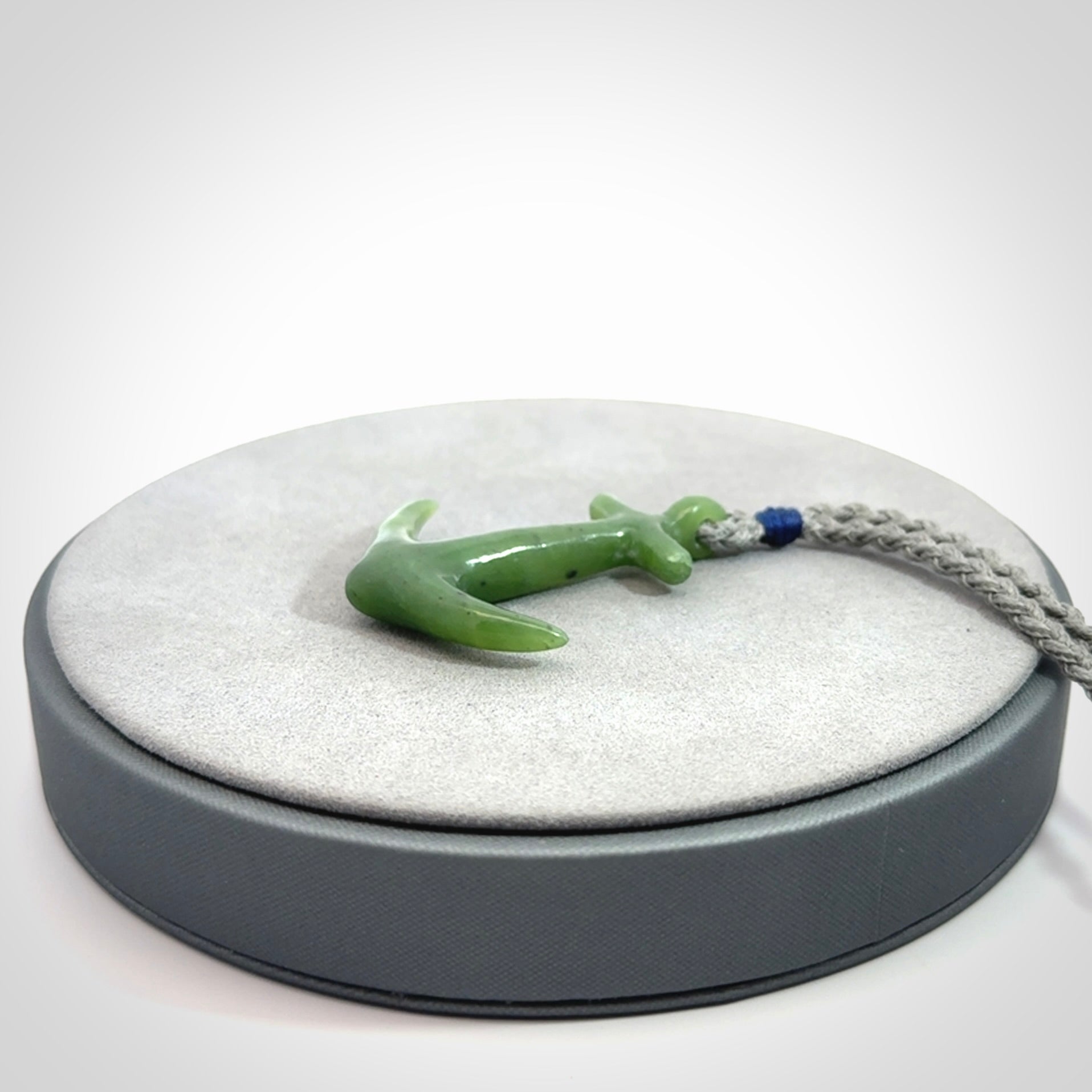 Hand carved British Columbian Jade anchor pendant