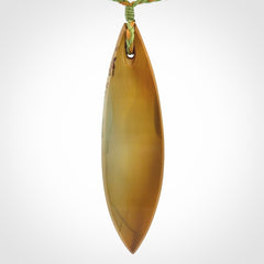 Hand carved New Zealand Flower Jade drop pendant.