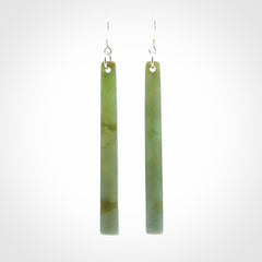 These are stunning drop shaped jade earrings carved in New Zealand Inanga Jade and with Sterling Silver hook and findings.