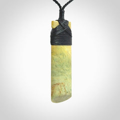 This is a lovely medium sized toki pendant made from a gorgeous New Zealand Flower Jade.