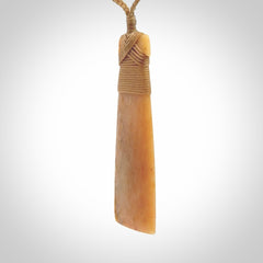 Hand carved Whale Bone Toki.