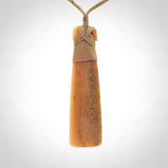 Hand carved Whale Bone Toki.