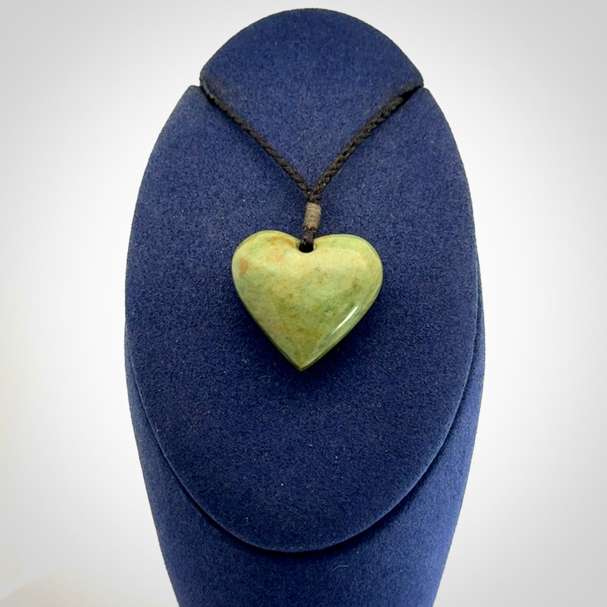 Hand carved New Zealand Jade heart pendant