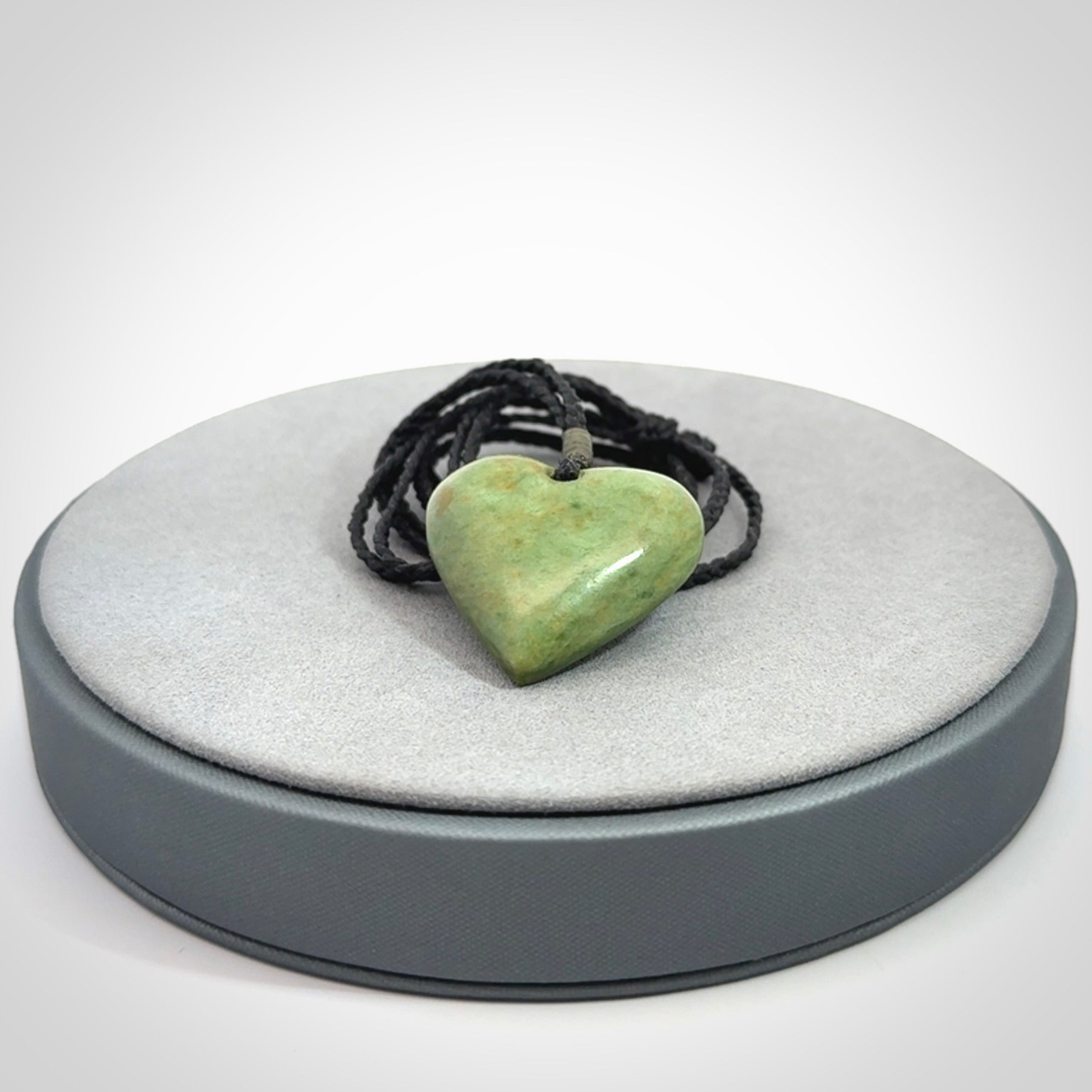 Hand carved New Zealand Jade heart pendant