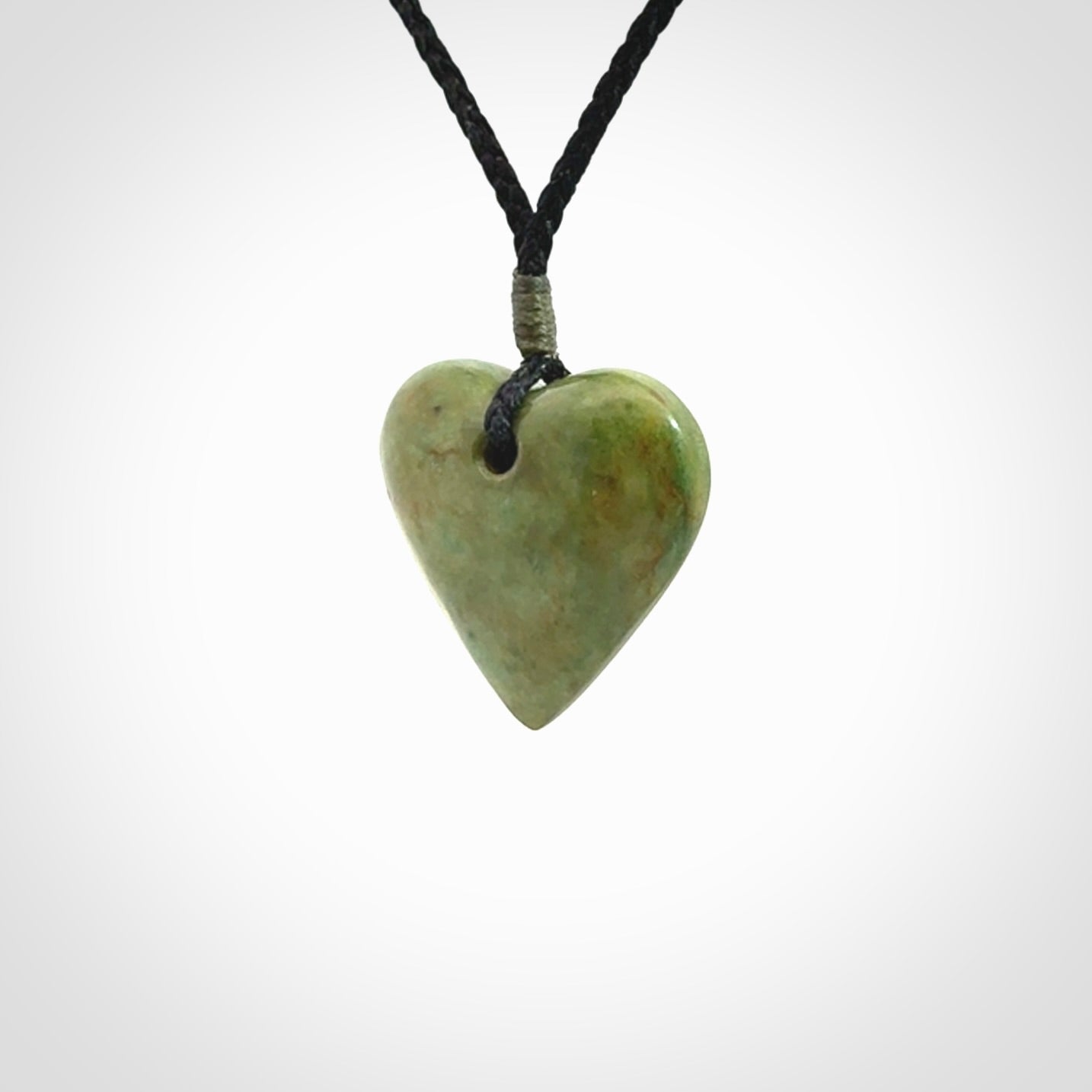 Hand carved New Zealand Jade heart pendant