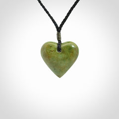 Hand carved New Zealand Jade heart pendant