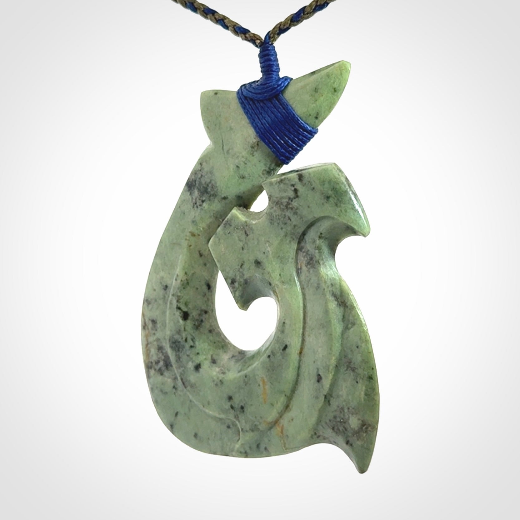 Hand carved New Zealand Jade hammerhead koru pendant
