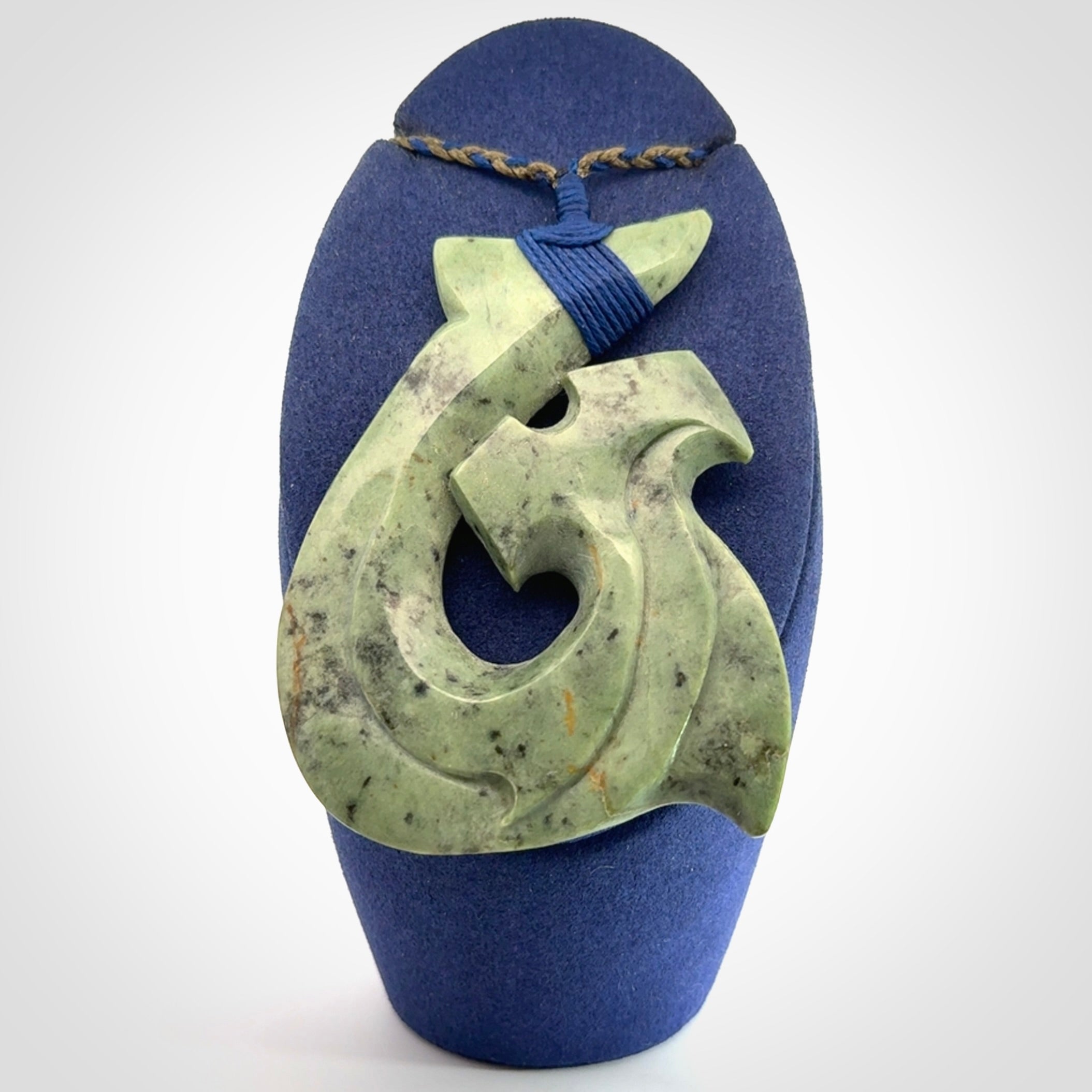 Hand carved New Zealand Jade hammerhead koru pendant