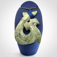 Hand carved New Zealand Jade hammerhead koru pendant