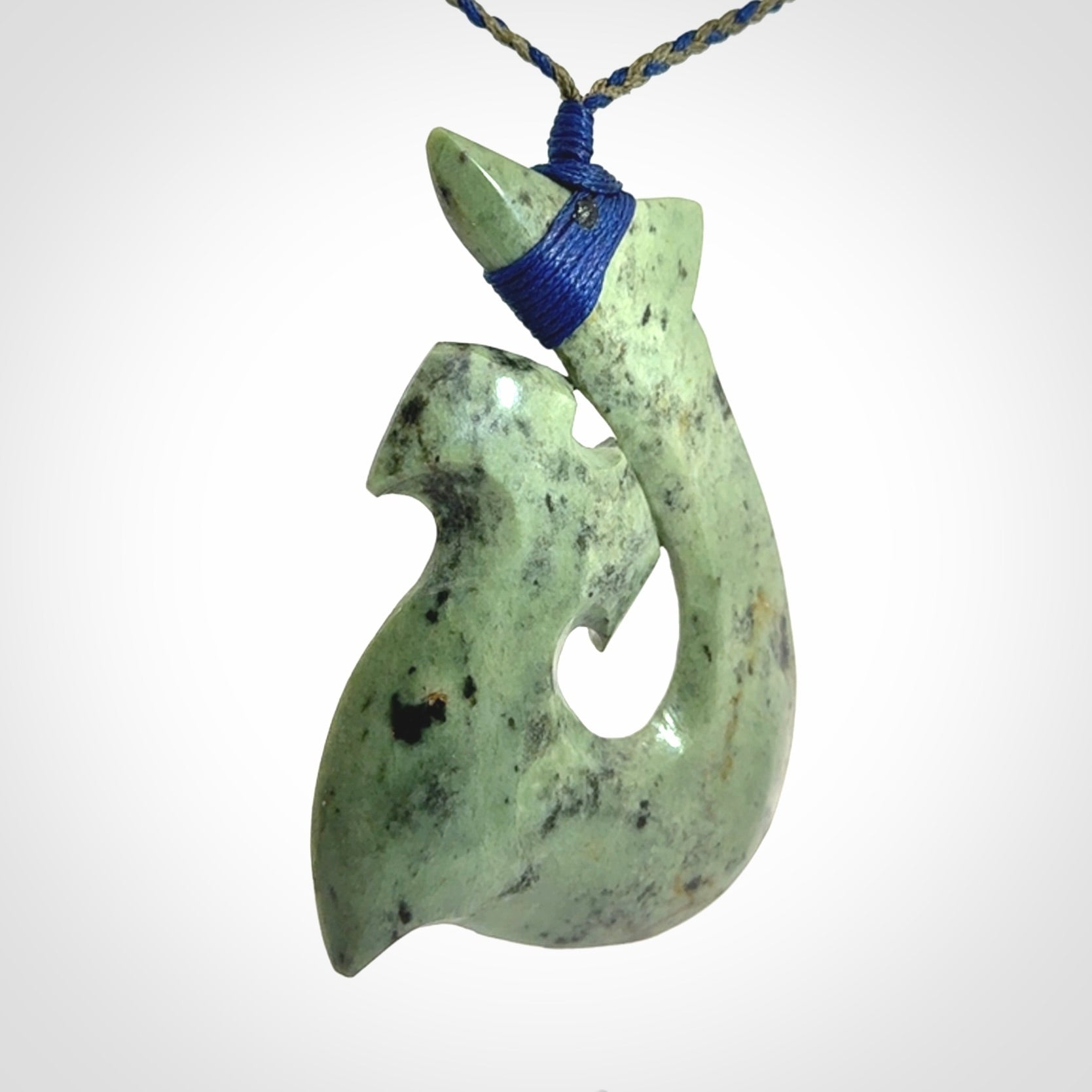 Hand carved New Zealand Jade hammerhead koru pendant