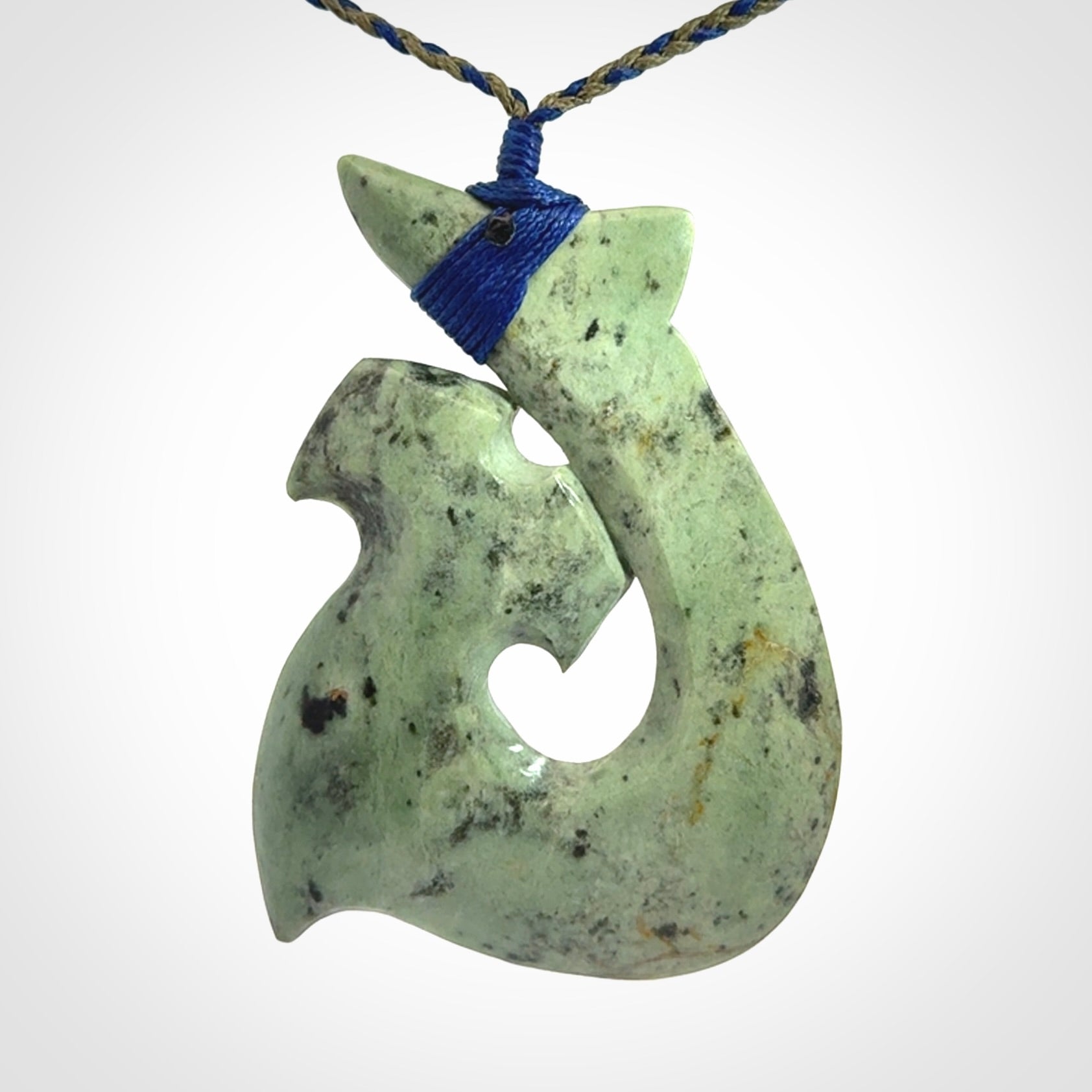 Hand carved New Zealand Jade hammerhead koru pendant