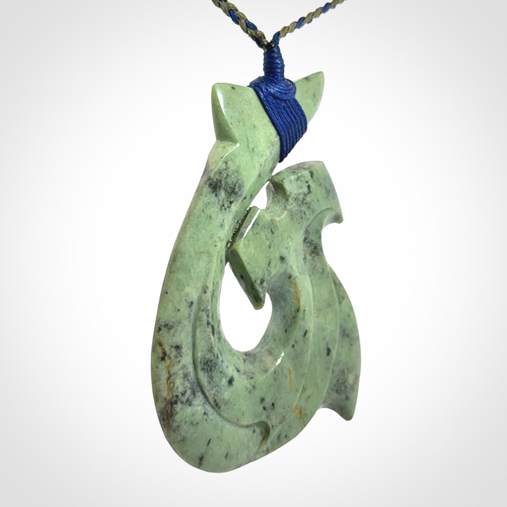 Hand carved New Zealand Jade hammerhead koru pendant