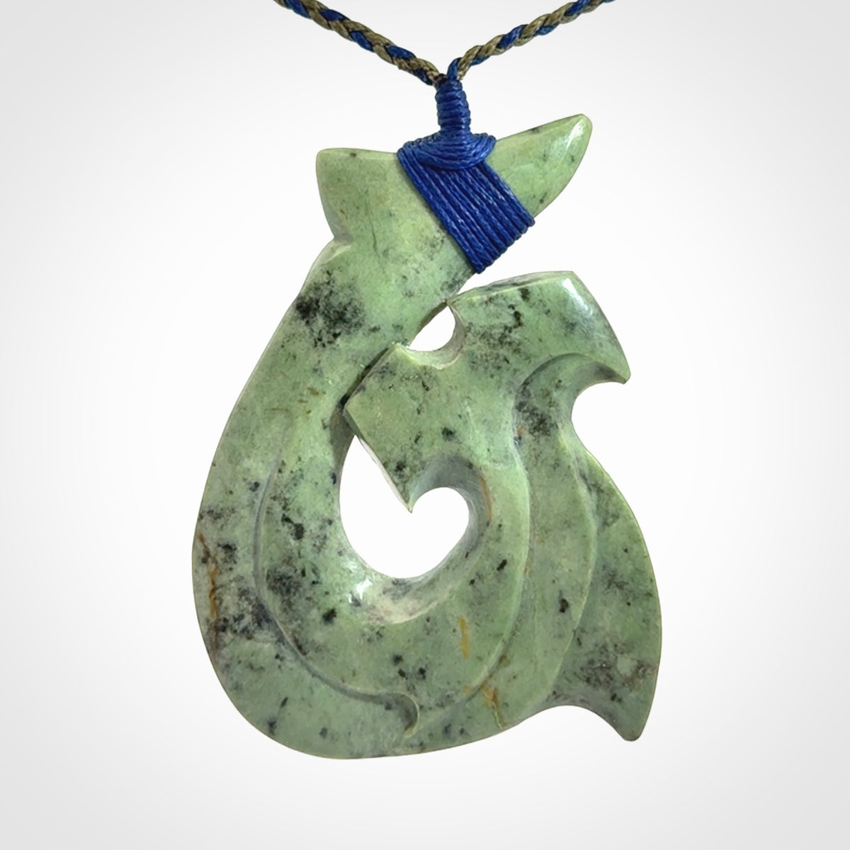 Hand carved New Zealand Jade hammerhead koru pendant