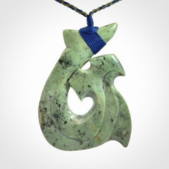 Hand carved New Zealand Jade hammerhead koru pendant