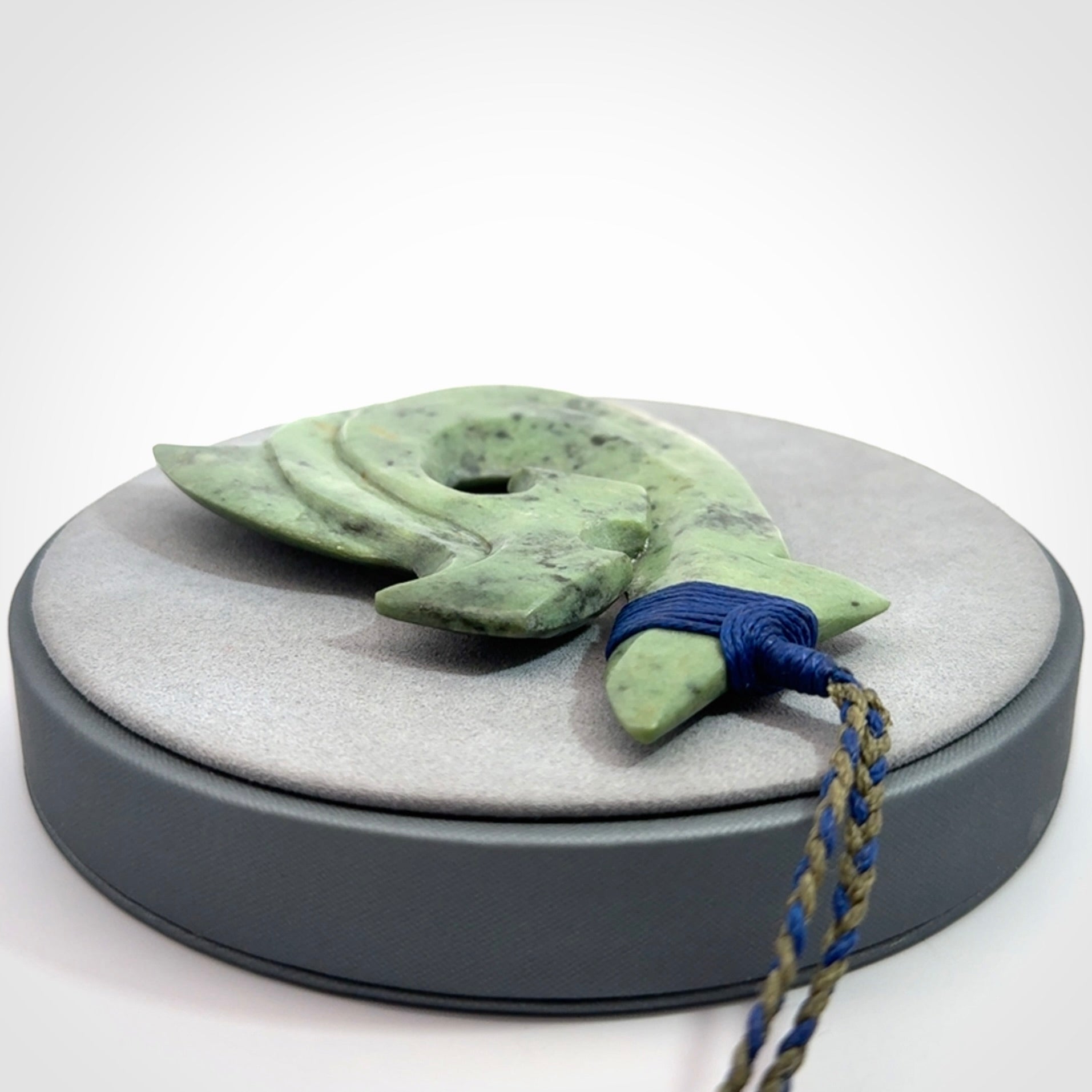 Hand carved New Zealand Jade hammerhead koru pendant