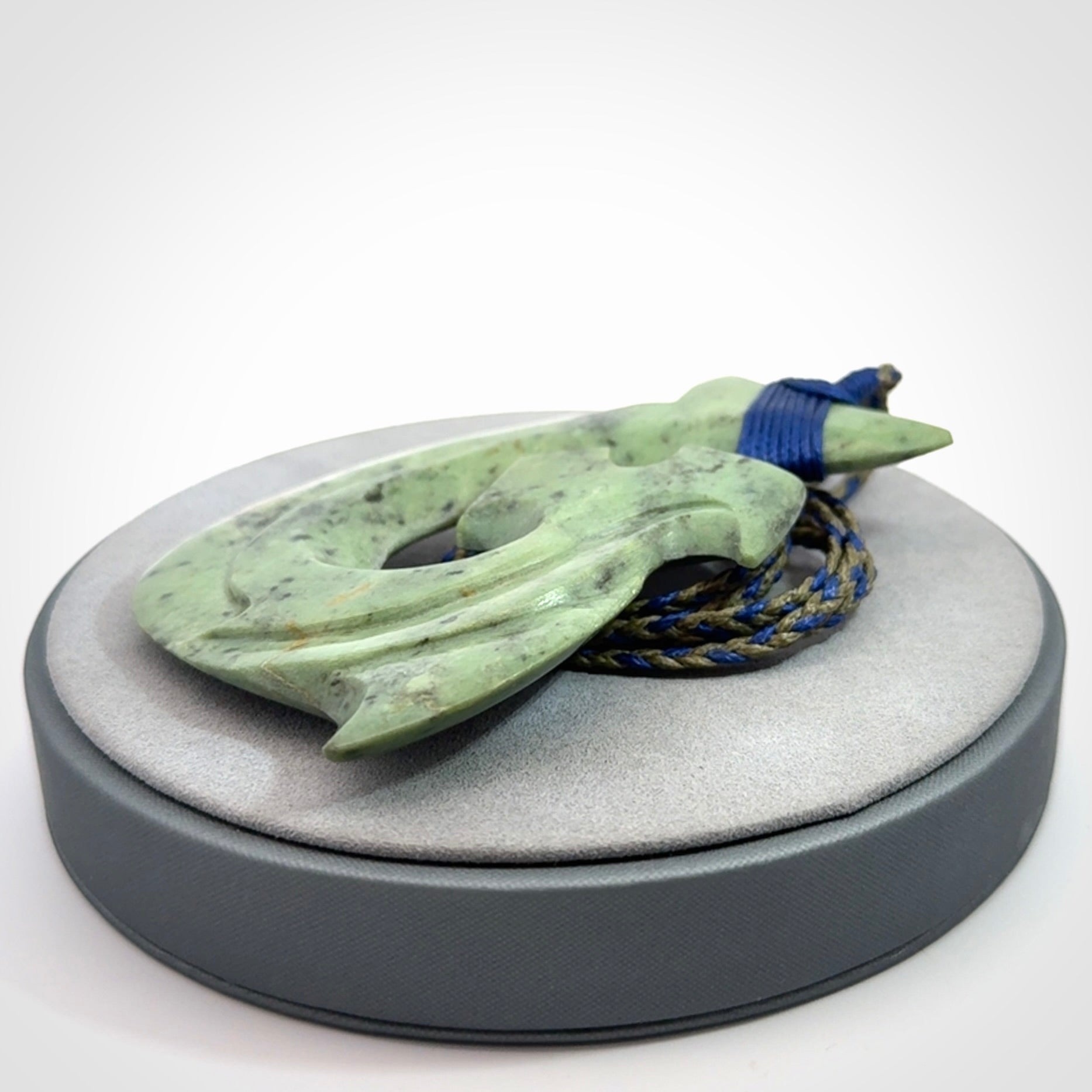 Hand carved New Zealand Jade hammerhead koru pendant