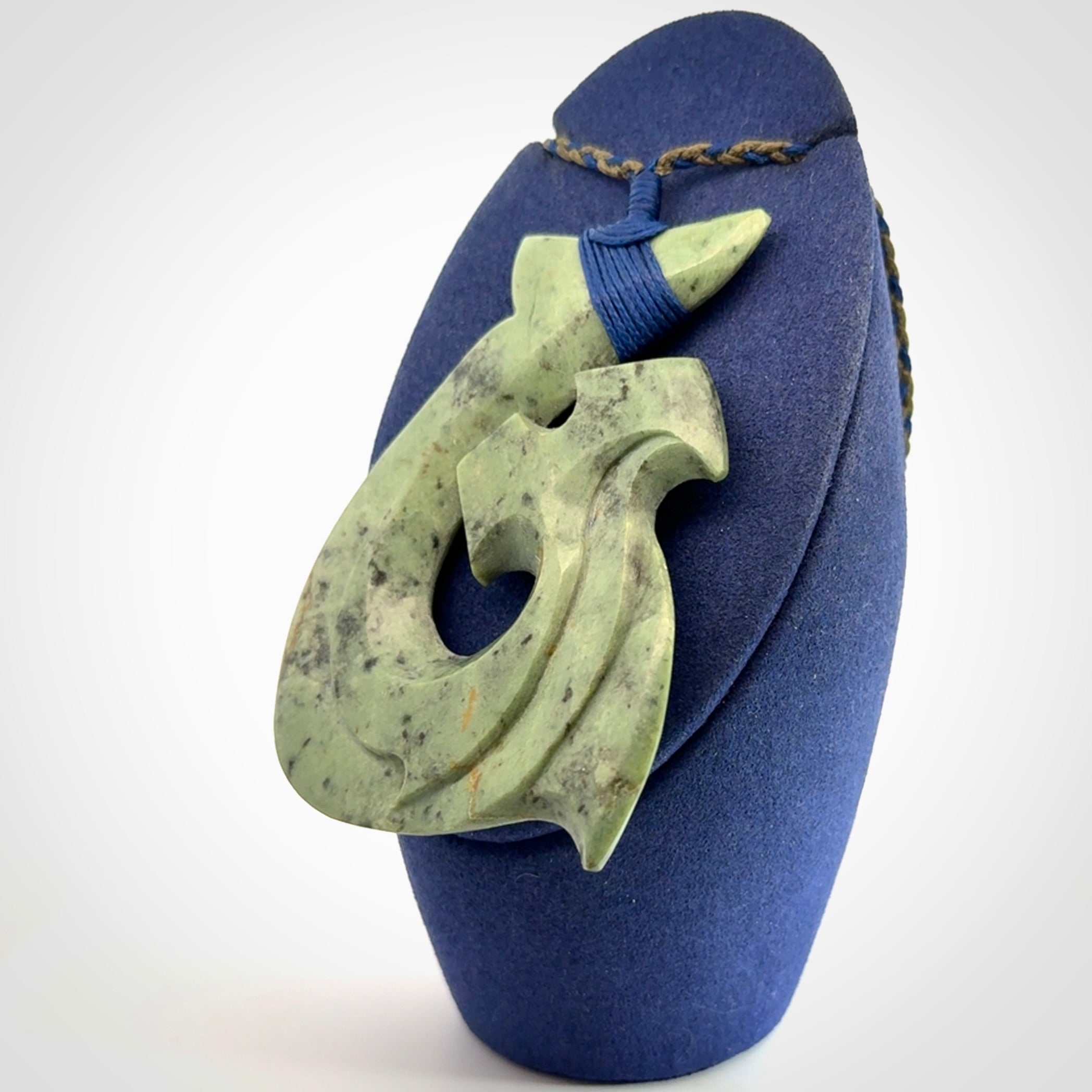Hand carved New Zealand Jade hammerhead koru pendant
