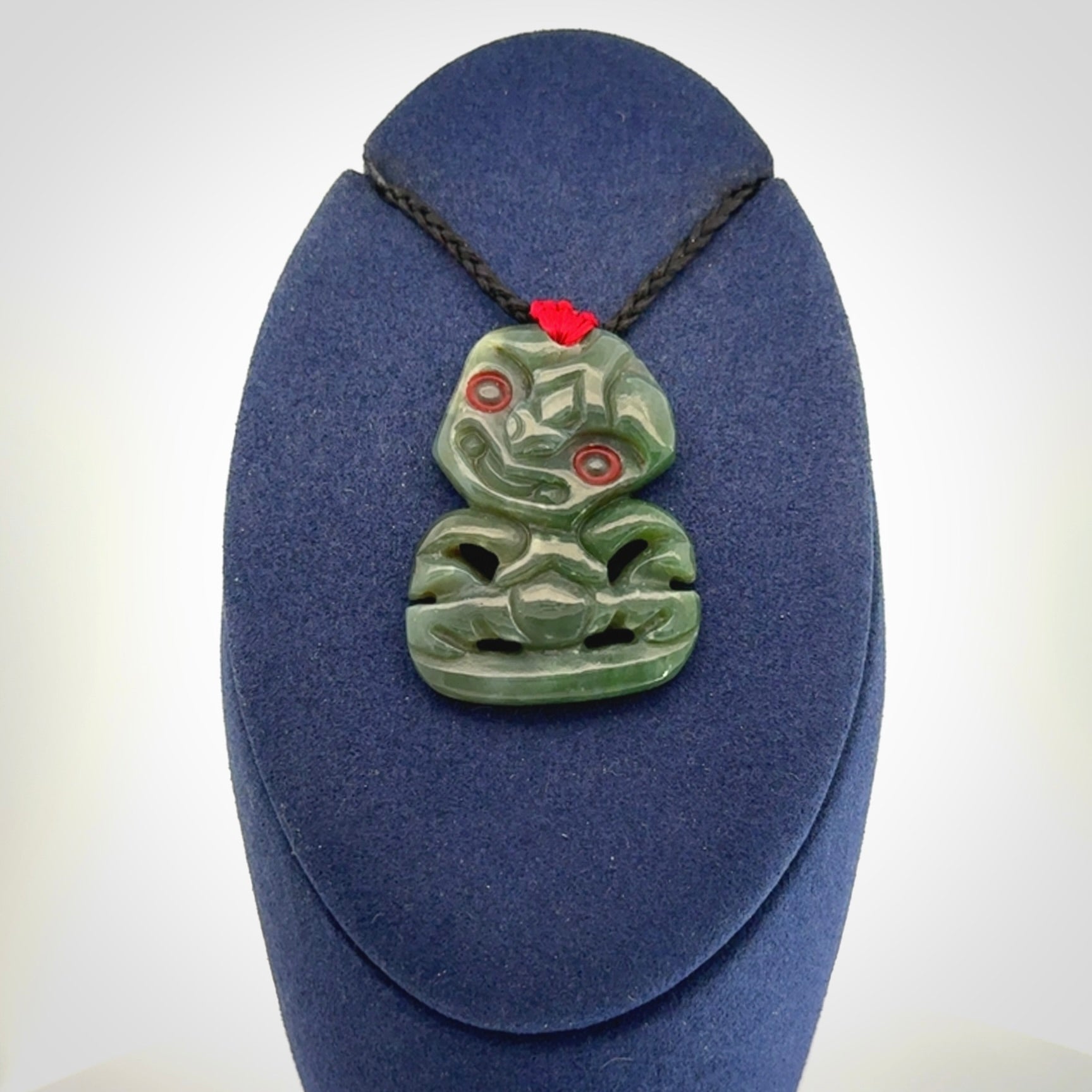 Hand carved New Zealand Jade tiki pendant