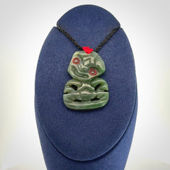 Hand carved New Zealand Jade tiki pendant