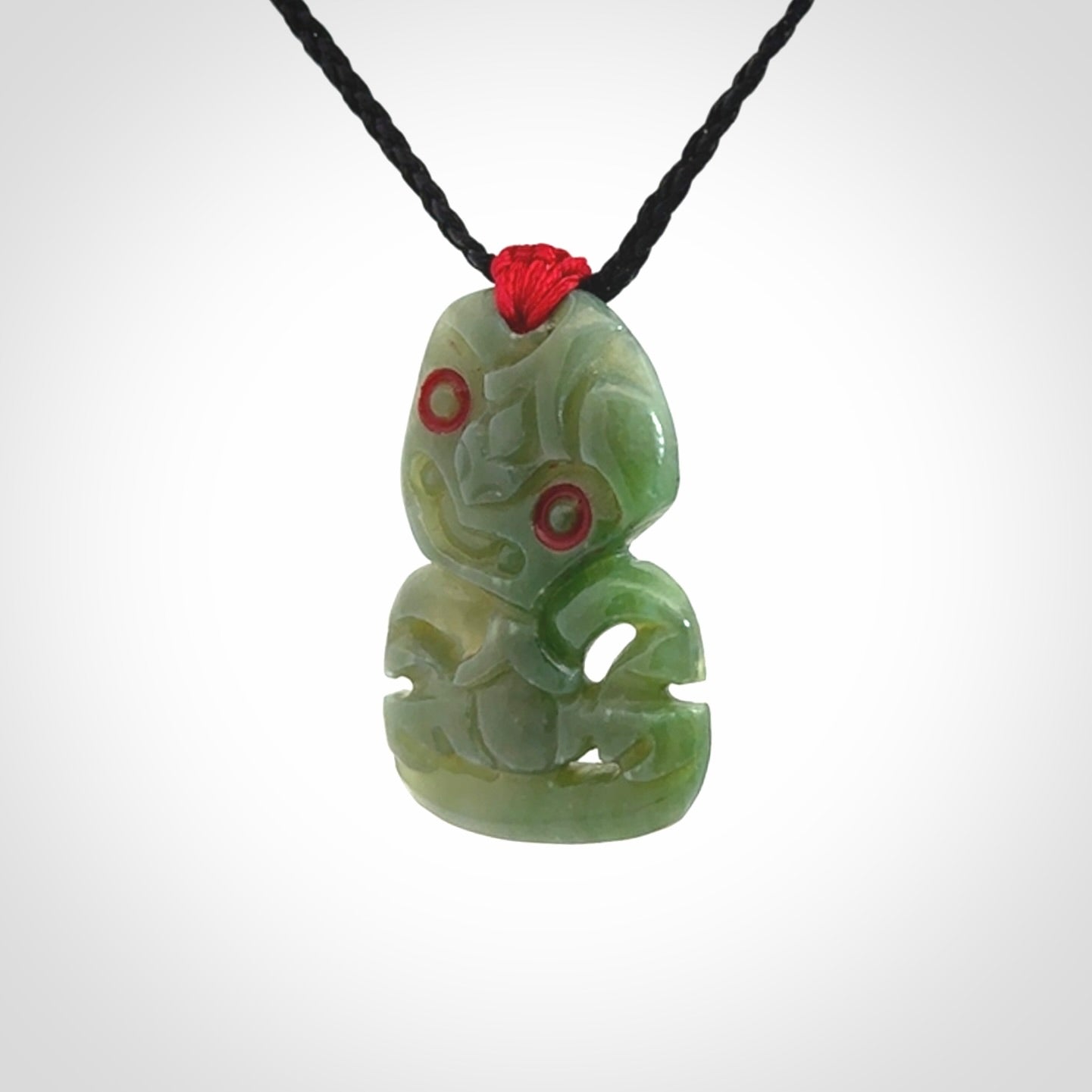 Hand carved New Zealand Jade tiki pendant