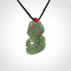 Hand carved New Zealand Jade tiki pendant