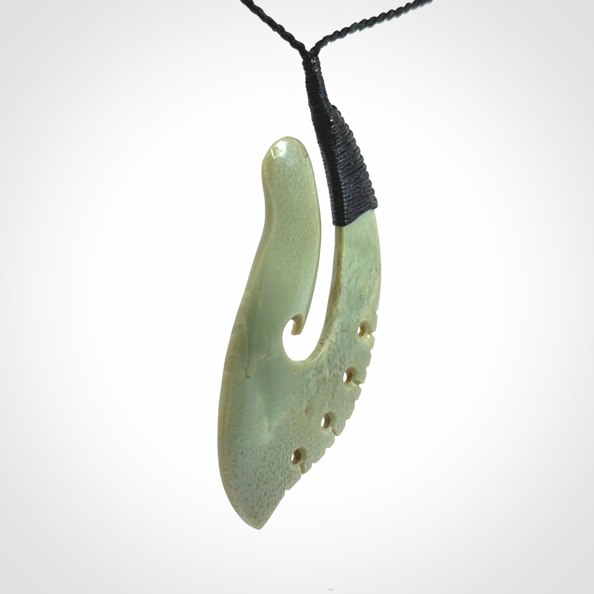 A Stand Out Matau, Hand Carved in Gorgeous Pounamu