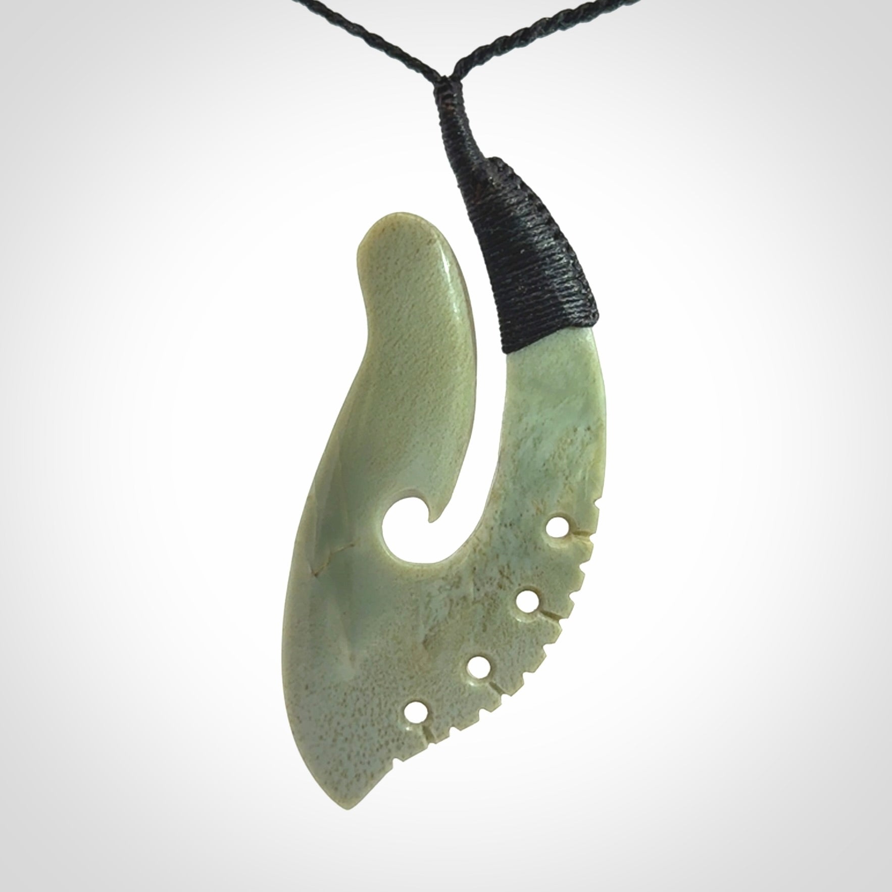A Stand Out Matau, Hand Carved in Gorgeous Pounamu