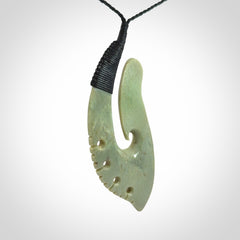 A Stand Out Matau, Hand Carved in Gorgeous Pounamu