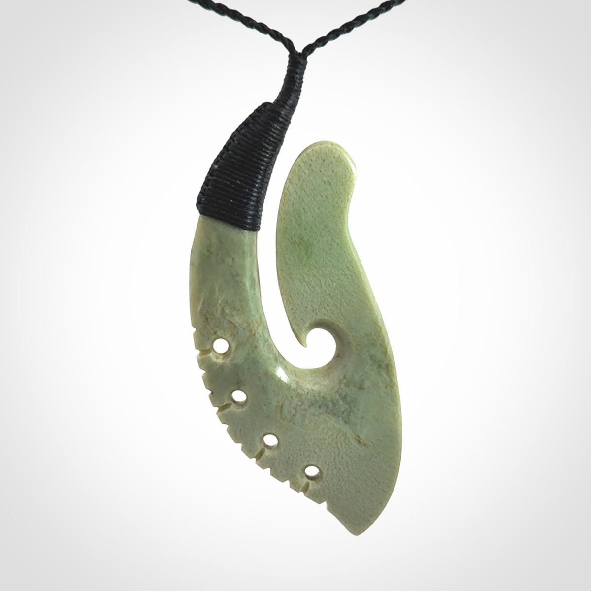 A Stand Out Matau, Hand Carved in Gorgeous Pounamu