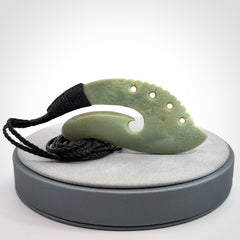 A Stand Out Matau, Hand Carved in Gorgeous Pounamu