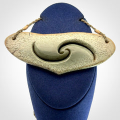 Hand carved whale tail pendant in New Zealand Jade