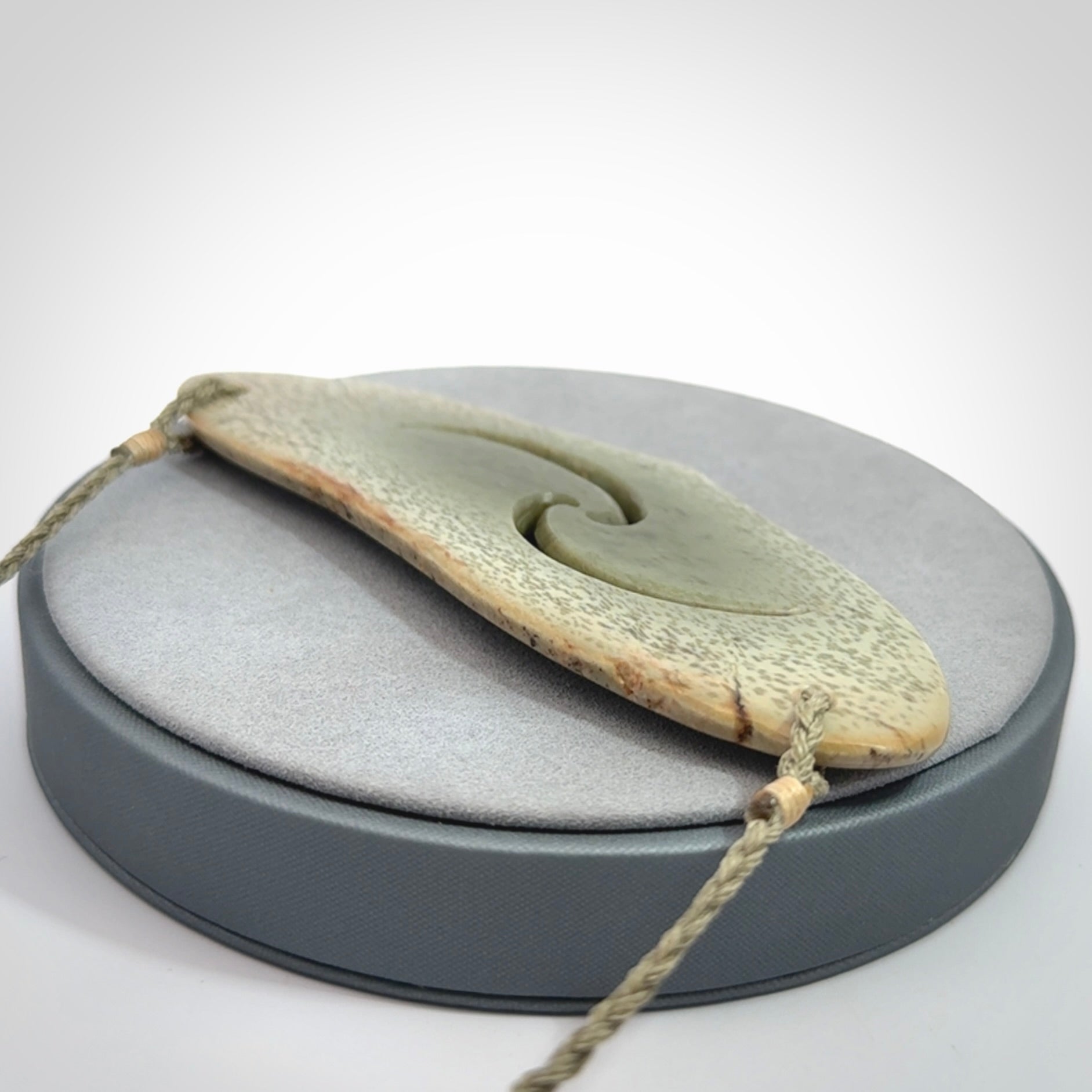 Hand carved whale tail pendant in New Zealand Jade