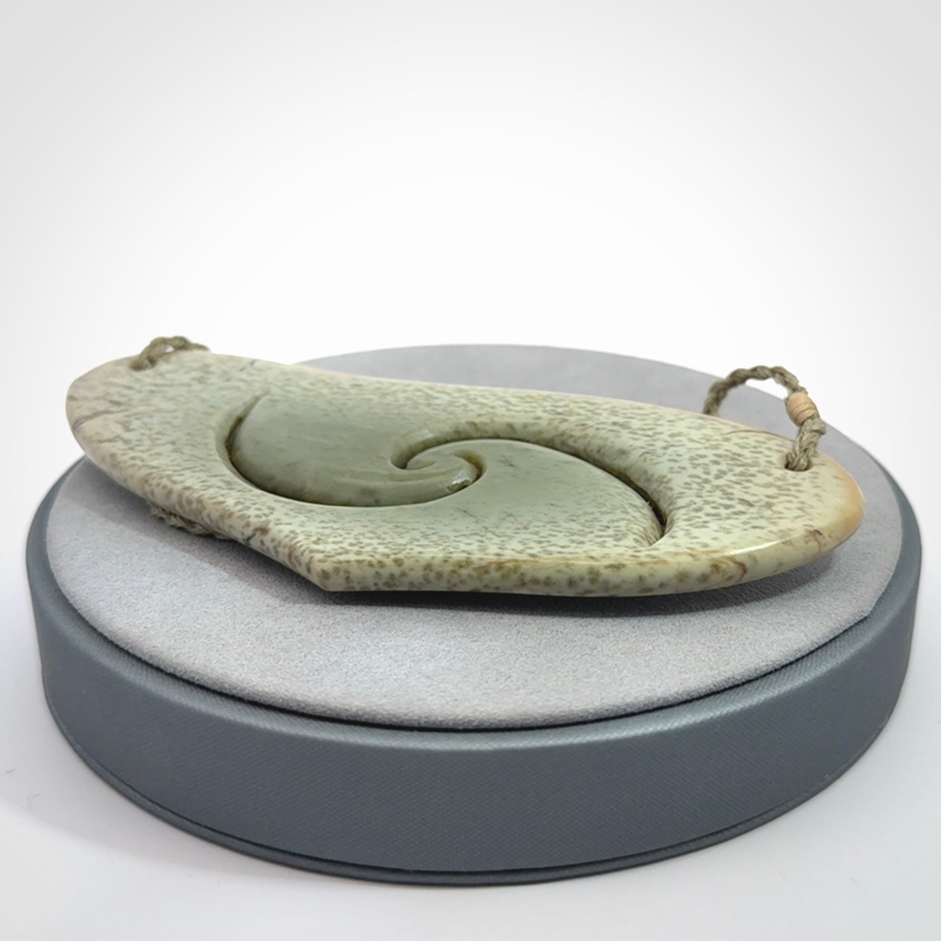 Hand carved whale tail pendant in New Zealand Jade
