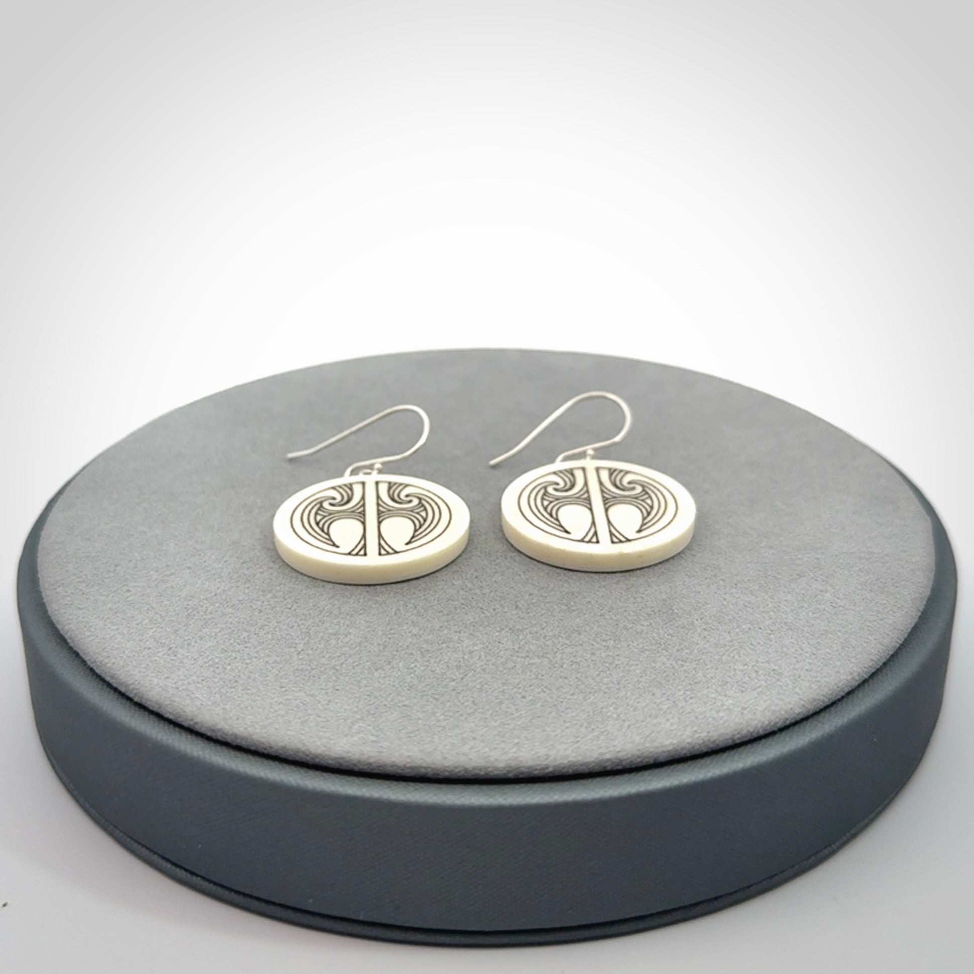 Gorgeous, Double Sided, Bone Earrings