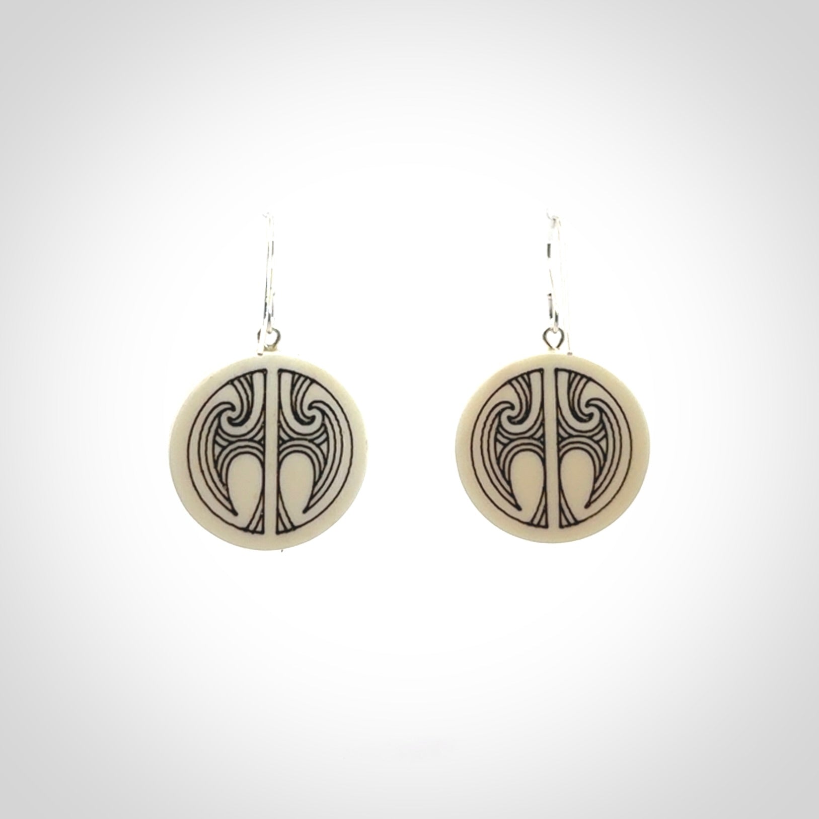 Gorgeous, Double Sided, Bone Earrings