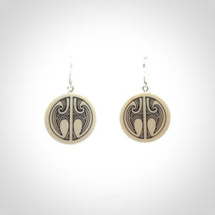 Gorgeous, Double Sided, Bone Earrings