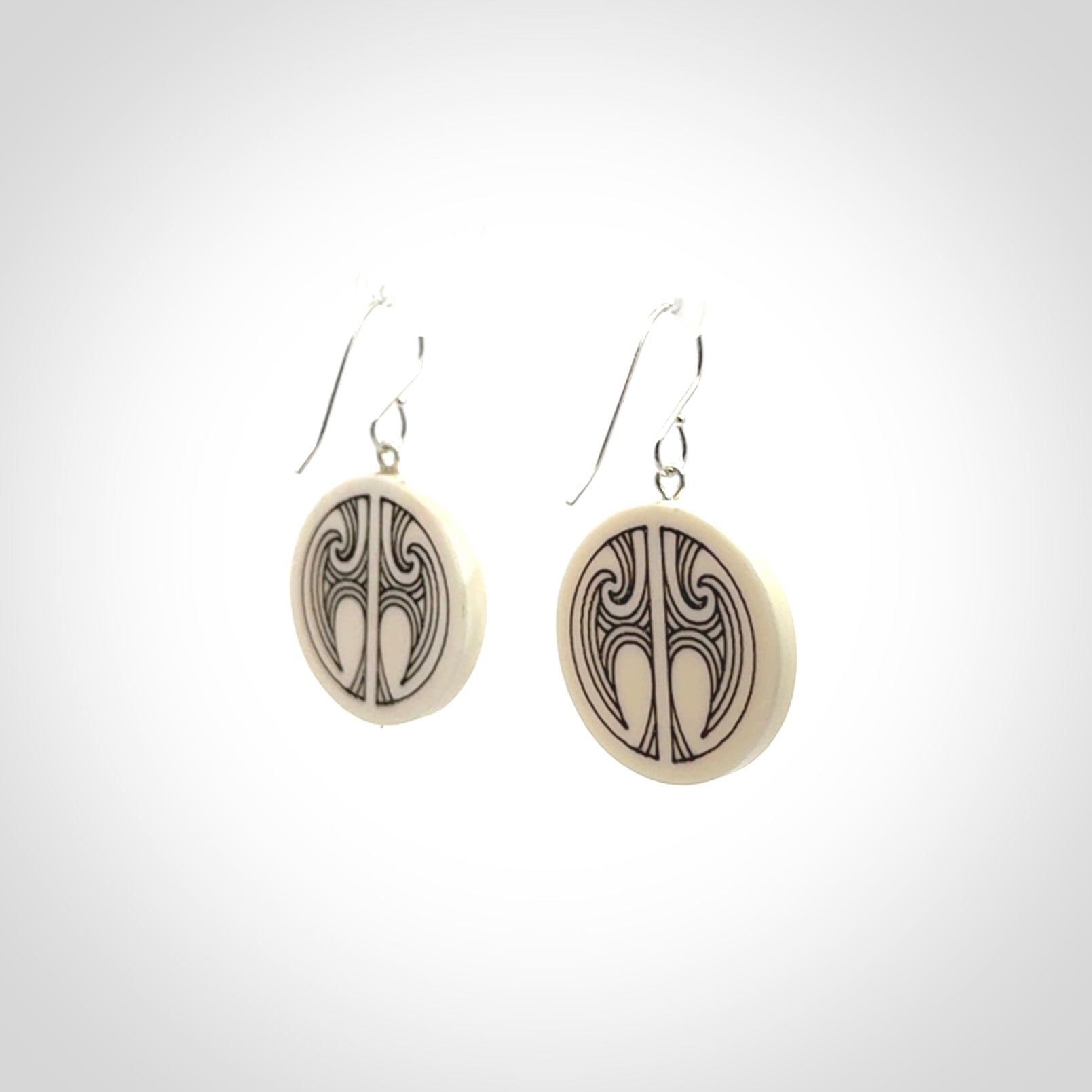 Gorgeous, Double Sided, Bone Earrings