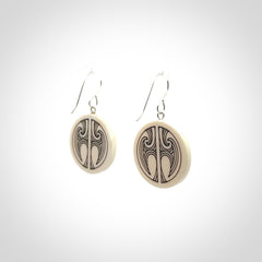 Gorgeous, Double Sided, Bone Earrings