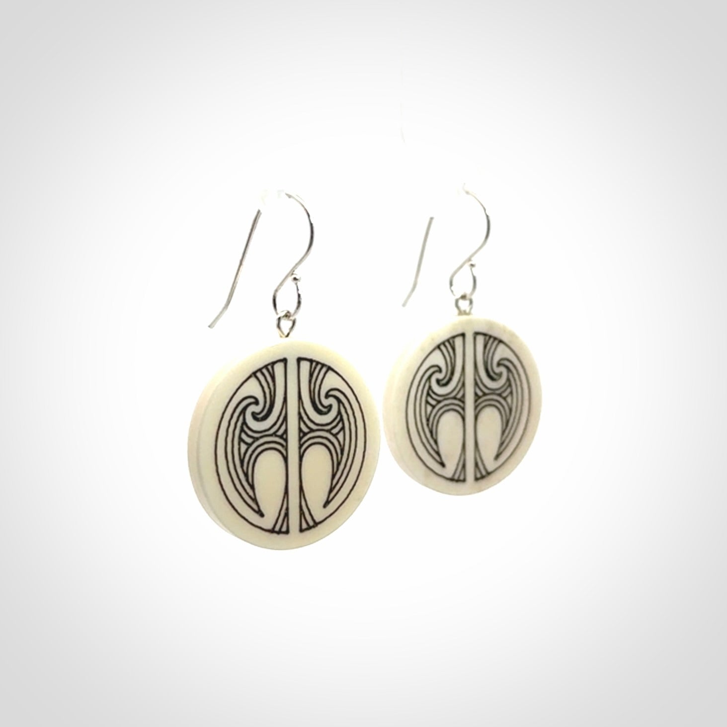 Gorgeous, Double Sided, Bone Earrings