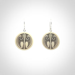 Gorgeous, Double Sided, Bone Earrings