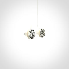 These are beautiful, small, bone stud earrings
