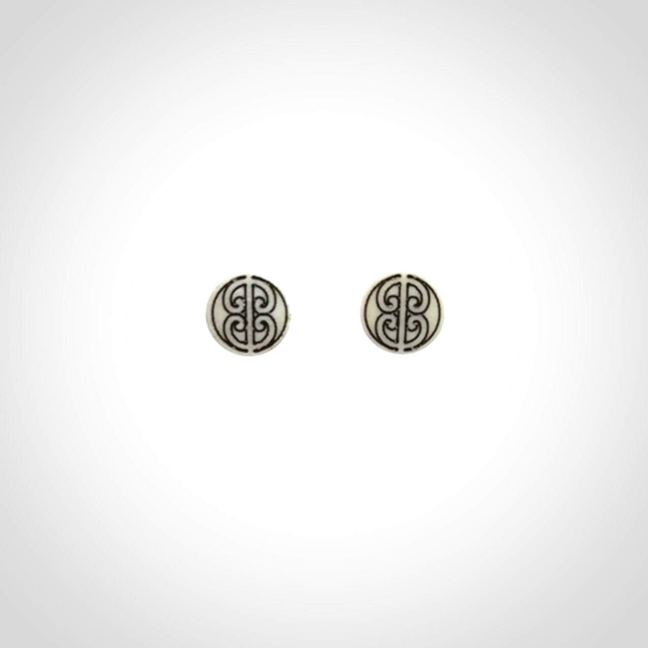These are beautiful, small, bone stud earrings