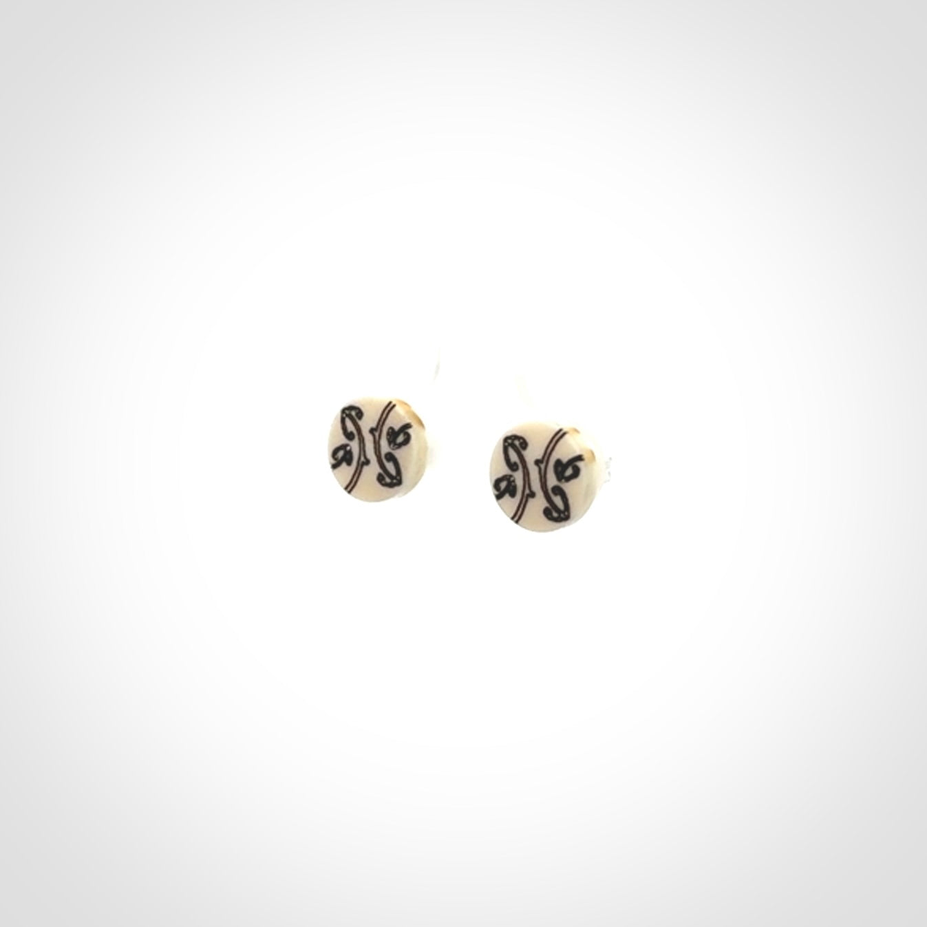 Hand Made Bone Stud Earrings